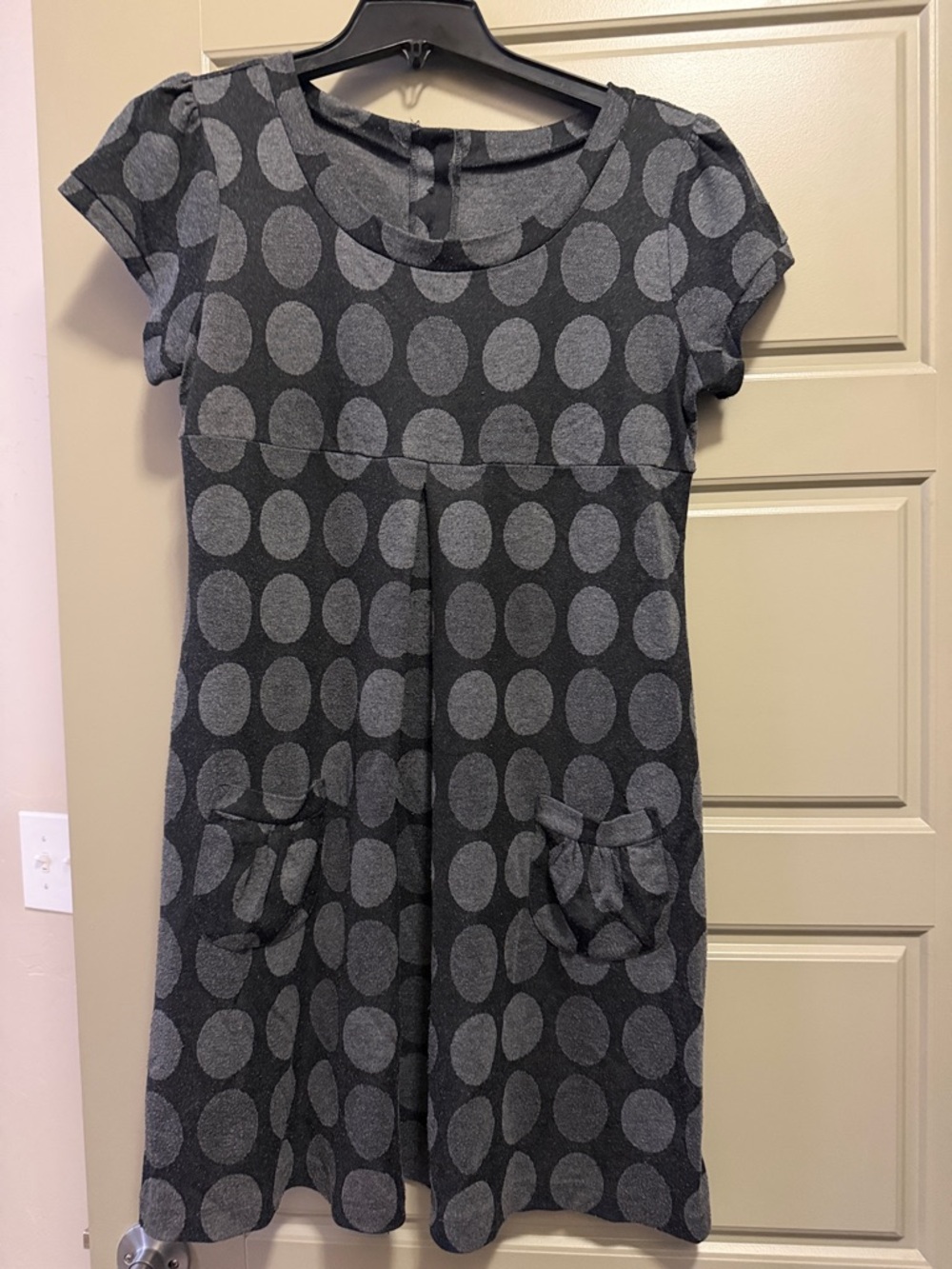 Gray Polka Dot Knit tunic with Pockets